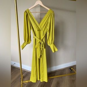 CELESTIAL BLOUSON-SLEEVE MAXI DRESS